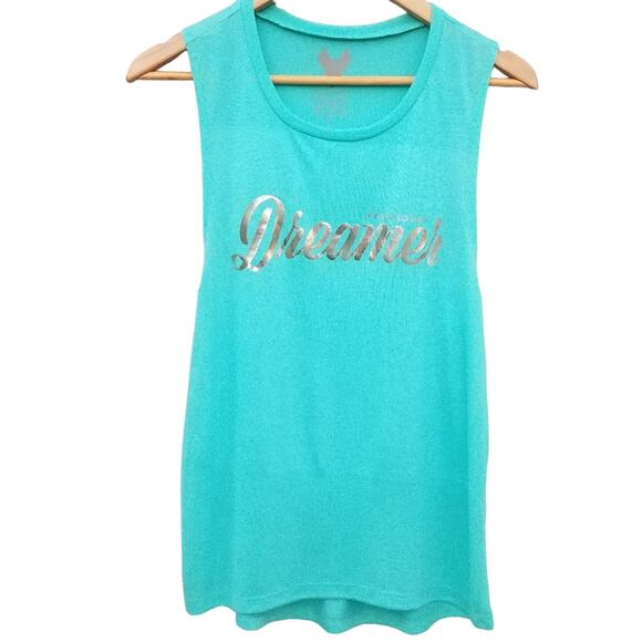 Turquoise Racerback Tank Top Small New! Dreamer - Picture 1 of 4
